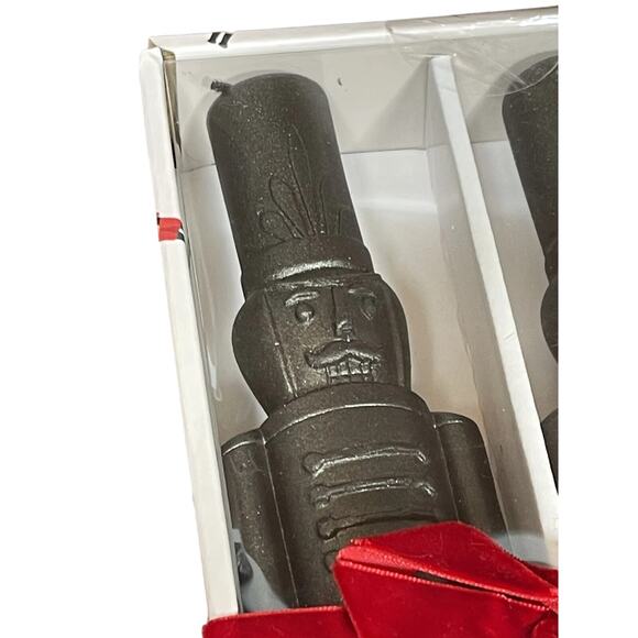 Christmas Nutcracker Taper Candles 10in Black Unscented Set of 2 New - Picture 9 of 12